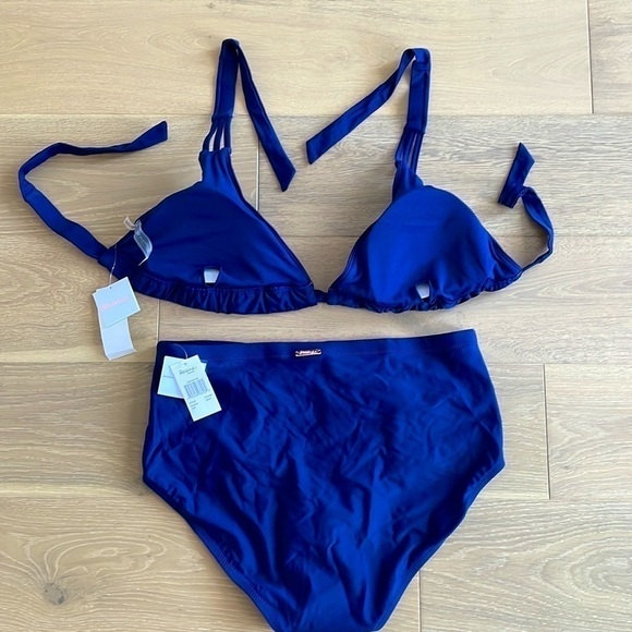 Nwt Raisins Barbados Solid High Waist Two Piece Bikini - 18W - Picture 4 of 7